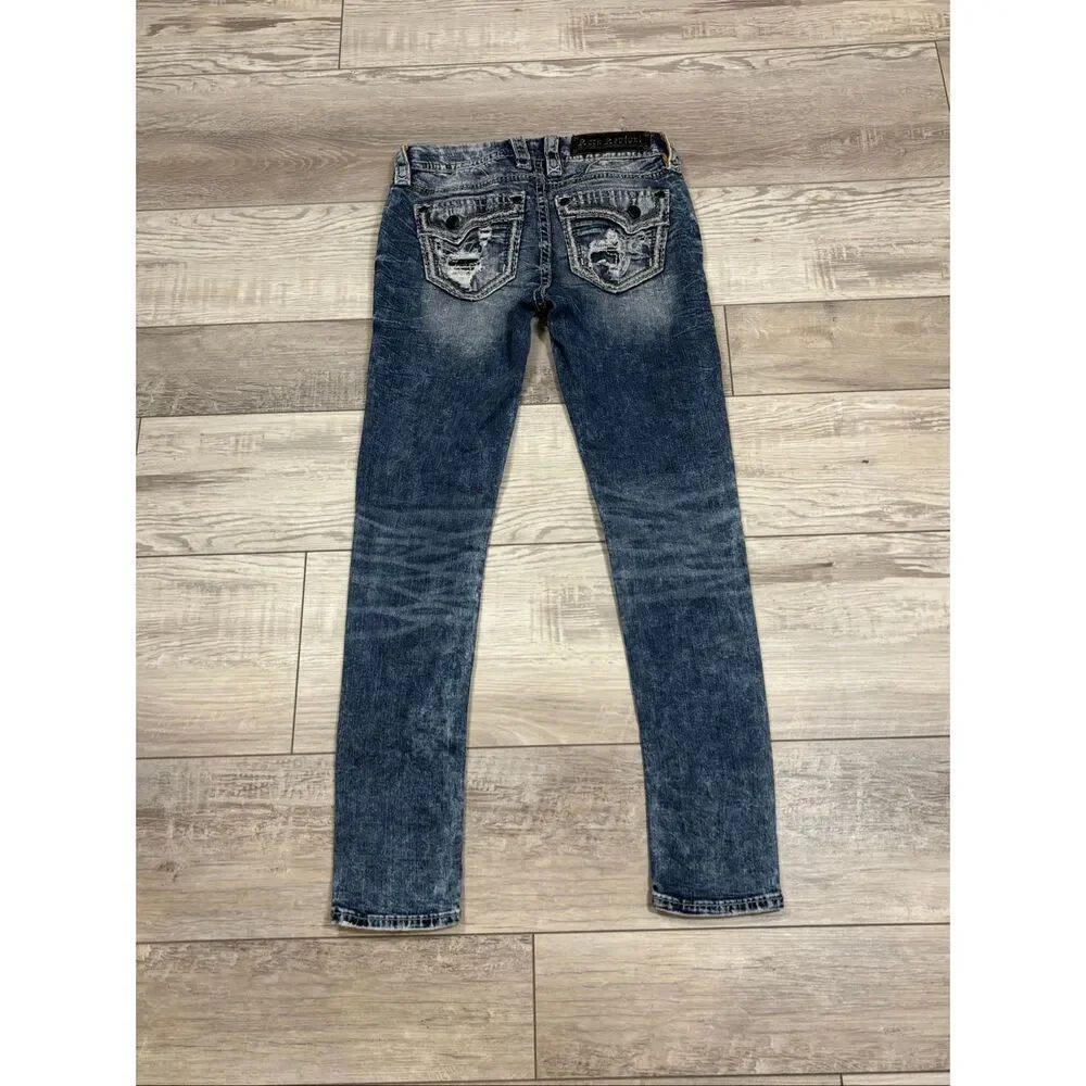Rock Revival mid rise ankle skinny jeans size 25